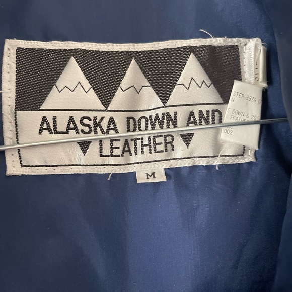 Vtg. Alaska Down And Leather Vest Sz-M Puffer Goodedown Zipper/Snap Buttons - Picture 6 of 16
